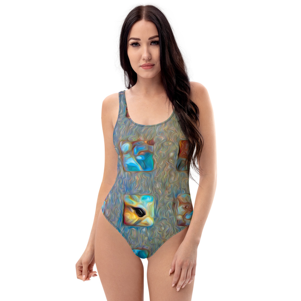 One-Piece Swimsuit - BROKEN GLASS BLOCKS-9833 - By Michael B. Lloyd