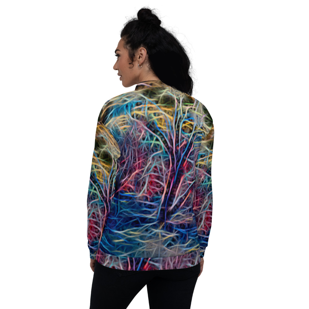 Unisex Bomber Jacket - TREE OF FIRE By Michael B Lloyd IR-P1070522 - Image 2