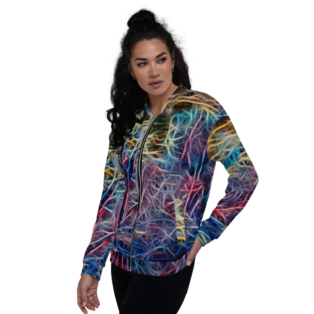 Unisex Bomber Jacket - TREE OF FIRE By Michael B Lloyd IR-P1070522 - Image 4