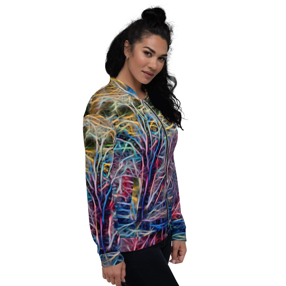 Unisex Bomber Jacket - TREE OF FIRE By Michael B Lloyd IR-P1070522 - Image 3